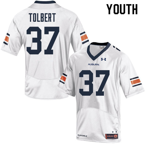 Youth Auburn Tigers #37 C.J. Tolbert College Football Jerseys Sale-White